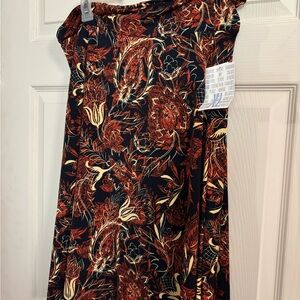 LuLaRoe Black and Orange Floral Dress